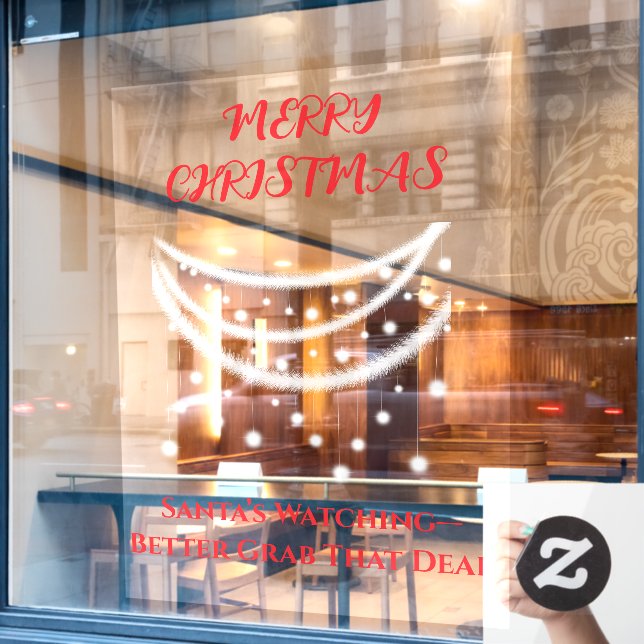 Christmas funny window cling (Cafe Window)