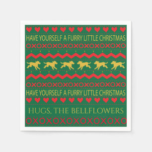 Christmas Furry Little Dogs Napkin