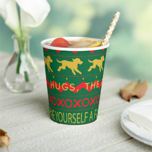 Christmas Furry Little Dogs Paper Cups