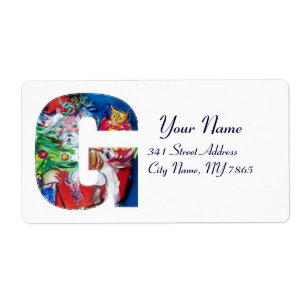 CHRISTMAS G LETTER / SANTA WITH CHRISTMAS TREE