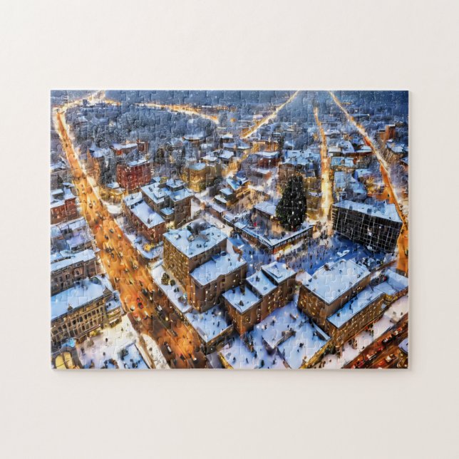 Christmas Gallery Art Photo Puzzles Winter City (Horizontal)