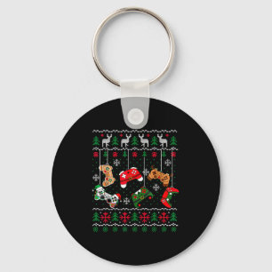Christmas Game Controller Xmas Ugly Sweater Boys K Key Ring