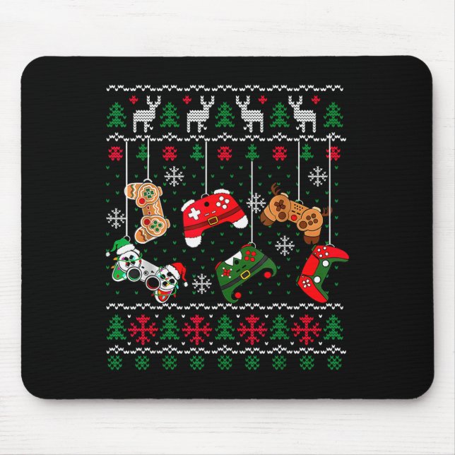 Christmas Game Controller Xmas Ugly Sweater Boys K Mouse Mat (Front)