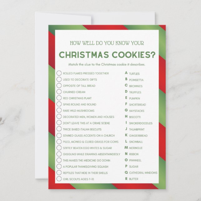 Christmas Game - Not Editable -  Invitation (Front)