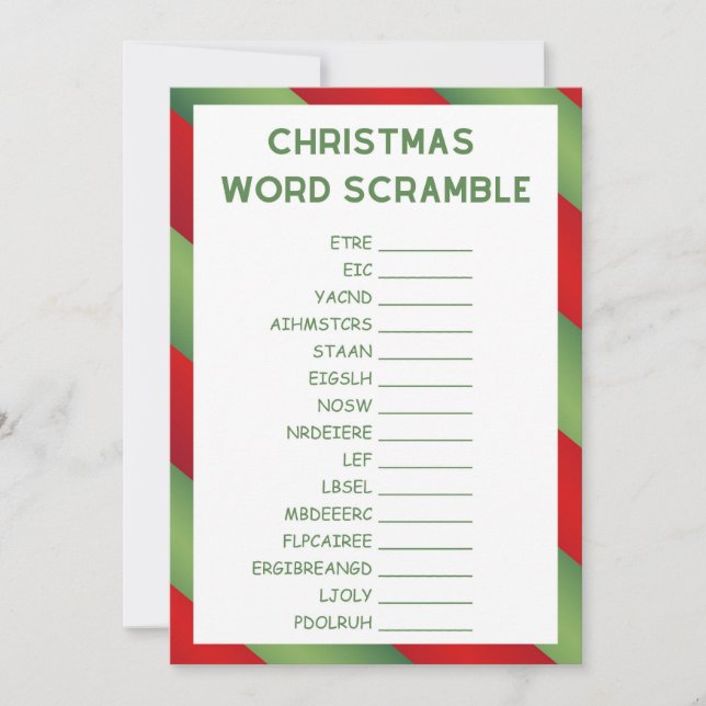 Christmas Game - Not Editable -  Invitation (Front)