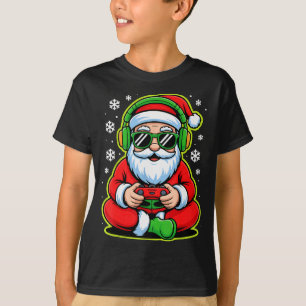 Christmas Gamer Boys Kids Santa Play Video Game  T-Shirt