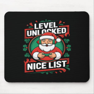 Christmas Gamer Boys Nice List Video Game Santa Xm Mouse Mat