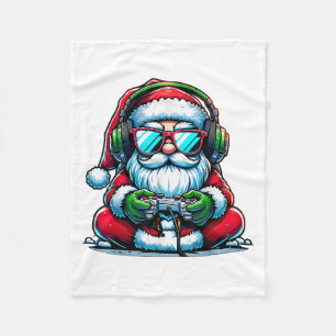 Christmas Gamer Boys Video Game Santa Xmas _1  Fleece Blanket