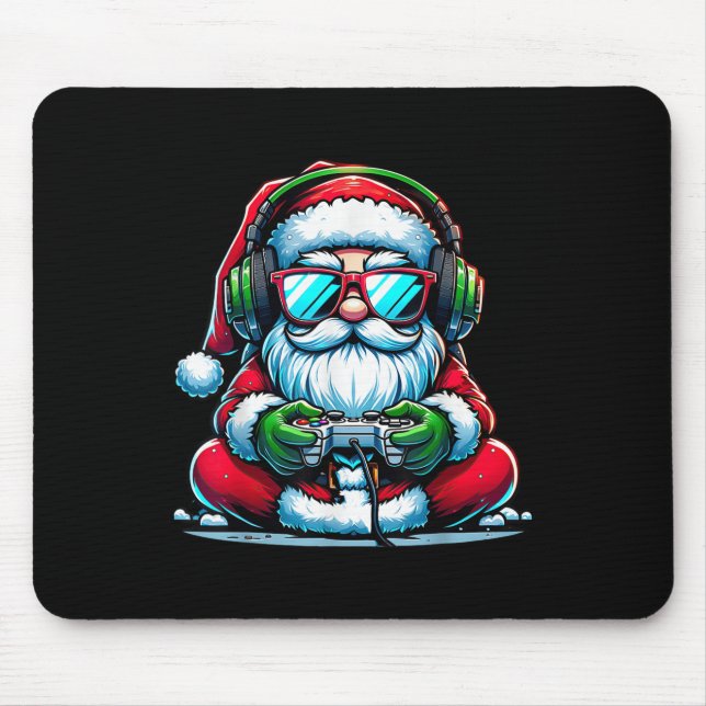 Christmas Gamer Boys Video Game Santa Xmas  Mouse Mat (Front)