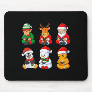 Christmas Gamer Boys Video Games Santa Elf Reindee Mouse Mat