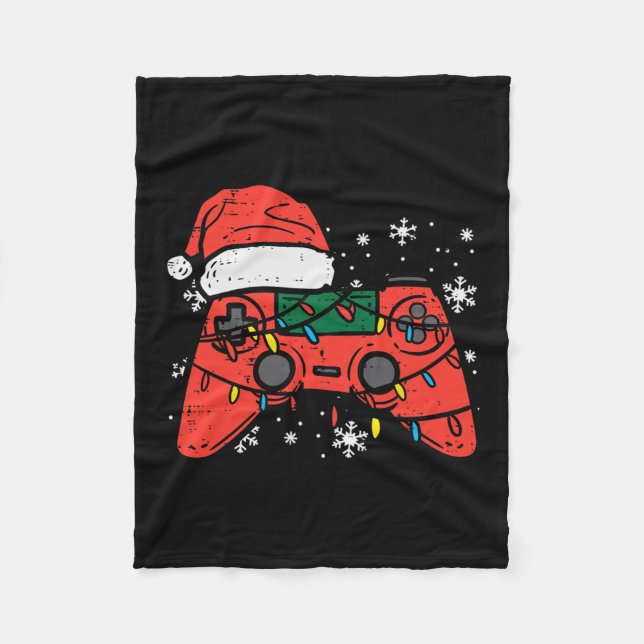 Christmas Gamer Controller Xmas Boys Kids Youth Me Fleece Blanket (Front)