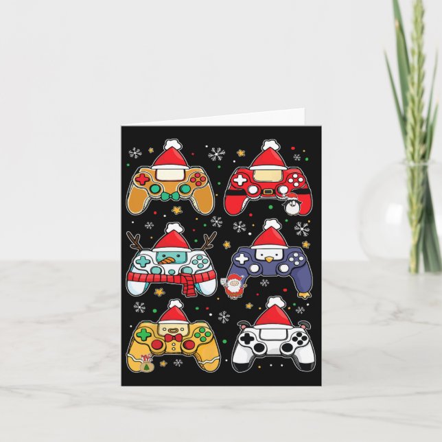 Christmas Gamer Controller Xmas Gaming Men Boys Ki Card (Front)