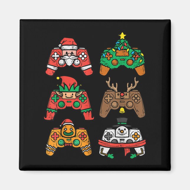 Christmas Gamer Controller Xmas Gaming Men Boys Ki Magnet (Front)