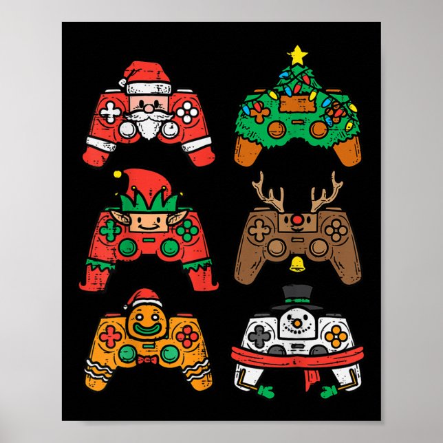 Christmas Gamer Controller Xmas Gaming Men Boys Ki Poster (Front)
