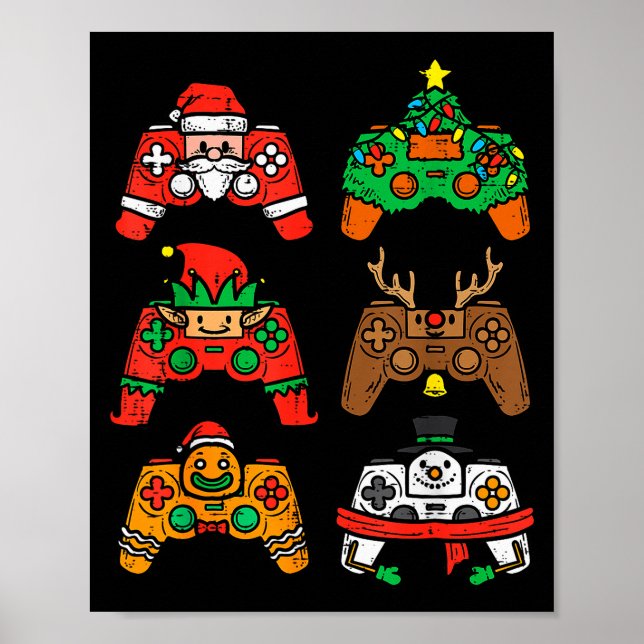 Christmas Gamer Controller Xmas Gaming Men Boys Ki Poster (Front)
