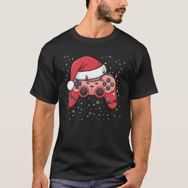 Christmas Gamer Controller Xmas Gaming Men Boys Ki T-Shirt (Front)