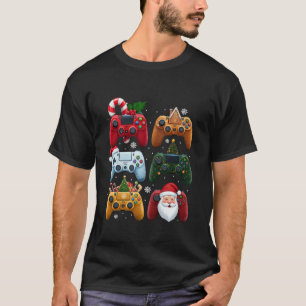 Christmas Gamer Controllers Xmas Santa Gaming Boys T-Shirt