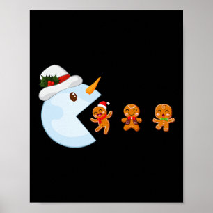Christmas Gamer Funny Video Game Snowman Eat Ginge Poster