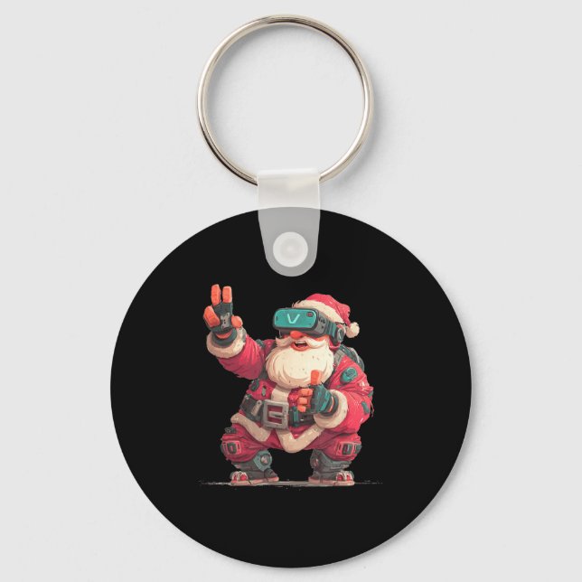 Christmas Gamer Look With This Cool Vr Santa Claus Key Ring (Front)
