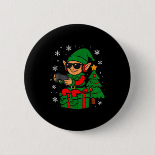 Christmas Gamer Retro Elf Funny Xmas Gaming Boys K 6 Cm Round Badge