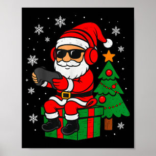 Christmas Gamer Retro Santa Funny Xmas Gaming Men  Poster