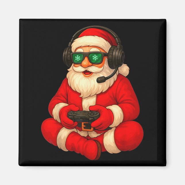 Christmas Gamer Santa Video Game Gaming Boys Men K Magnet (Front)