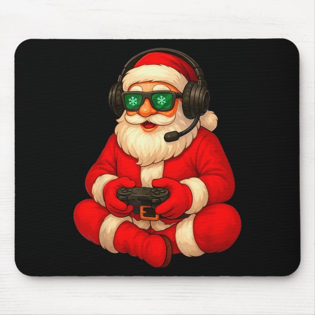Christmas Gamer Santa Video Game Gaming Boys Men K Mouse Mat (Front)