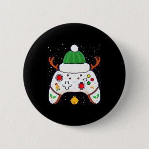 Christmas Gamer Video Game Controller Gamepad 6 Cm Round Badge
