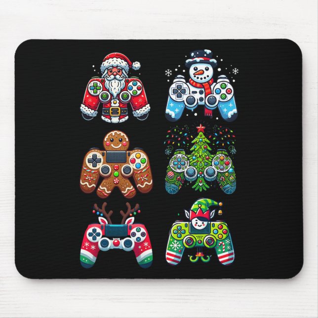 Christmas Gaming Controllers Santa Elf Xmas Christ Mouse Mat (Front)