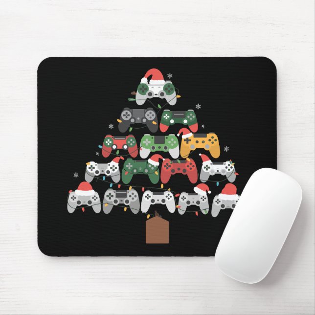 Christmas Gaming Tree Gamers Gamer Xmas Gifts  Mouse Mat (With Mouse)