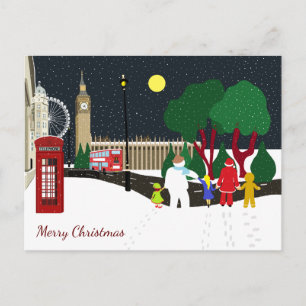 Christmas Gang in London Holiday Postcard
