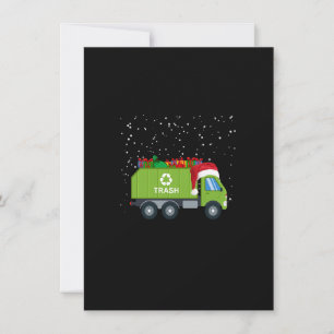 Christmas Garbage Truck Shirt For Boys Kids Toddle Invitation