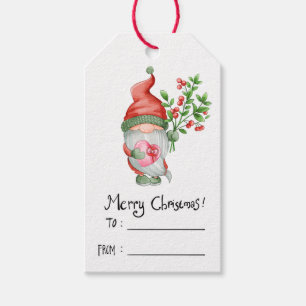 Christmas Garden Gnome To and From Gift Tags