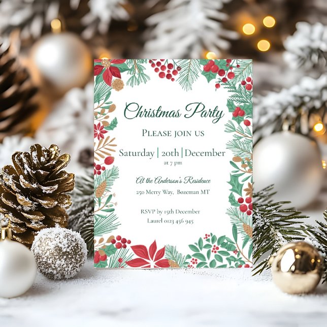 Christmas Garden | Party Invitation Postcard (Creator Uploaded)