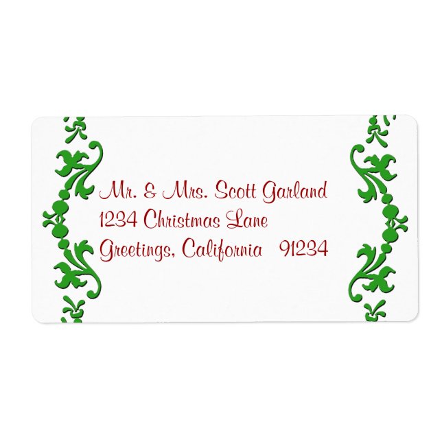 Christmas Garland Address Labels (Front)