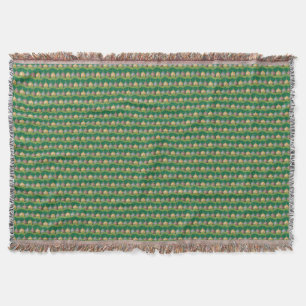 Christmas garland and ornaments holiday pattern throw blanket