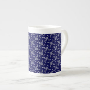 Christmas Garland Blue, Christmas Decoration, Xmas Bone China Mug