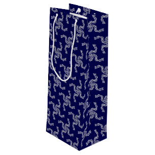 Christmas Garland Blue, Christmas Decoration, Xmas Wine Gift Bag