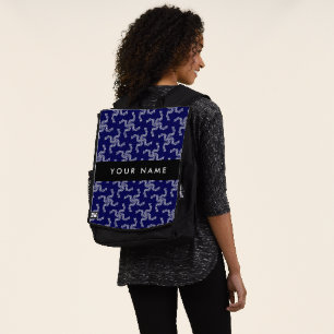 Christmas Garland, Blue, Your name, Personalise Backpack
