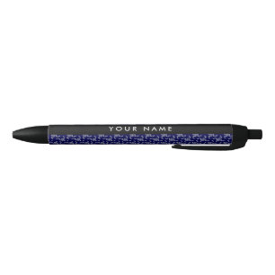 Christmas Garland, Blue, Your name, Personalise Black Ink Pen