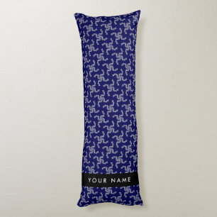 Christmas Garland, Blue, Your name, Personalise Body Cushion