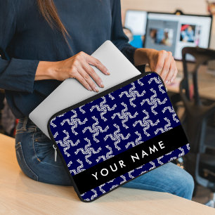 Christmas Garland, Blue, Your name, Personalise Laptop Sleeve