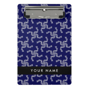 Christmas Garland, Blue, Your name, Personalise Mini Clipboard