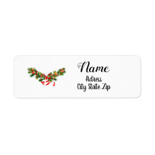 "CHRISTMAS "GARLAND" CHRISTMAS ADDRESS LABEL