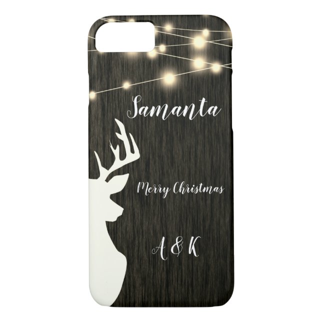 Christmas ,garland, deer head,personalised Case-Mate iPhone case (Back)