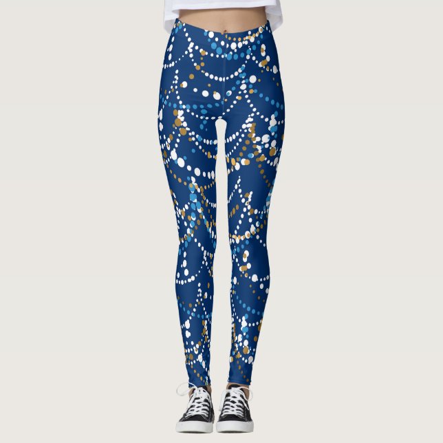 Christmas garland: festive seamless pattern leggings (Front)