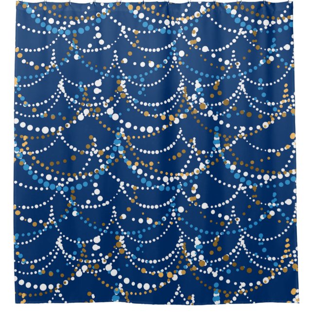 Christmas garland: festive seamless pattern shower curtain (Front)