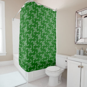 Christmas Garland Green, Christmas Decoration Shower Curtain