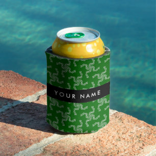 Christmas Garland, Green, Your name, Personalise Can Cooler