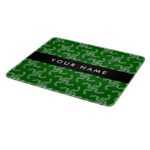 Christmas Garland, Green, Your name, Personalise Cutting Board